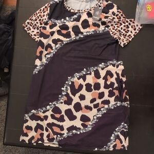 Leopard Print Dress with Abstract Design